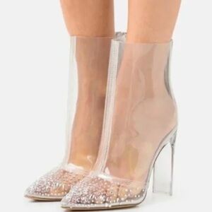 NEW DISNEY x ALDO Cinderella Striketwelve Women’s Clear Bootie Size 6.5.